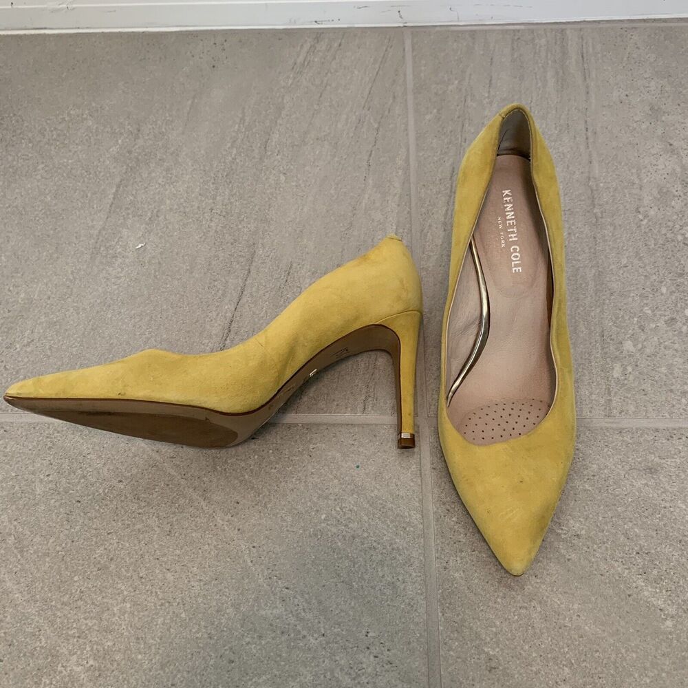 Kenneth Cole Yellow High Heel Suede  Pumps Size 9.5